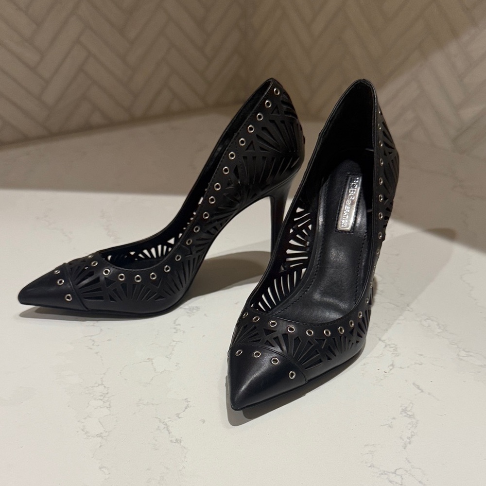 BCBGeneration Black Laser-Cut Heels